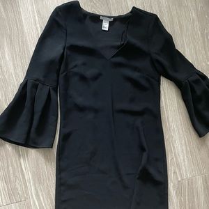 H&M black shift dress with bell sleeves